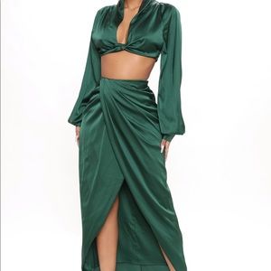 Love again Satin skirt set